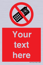 PV5154: Custom No camera phones Sign