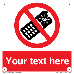 PV5154: Custom No camera phones Sign