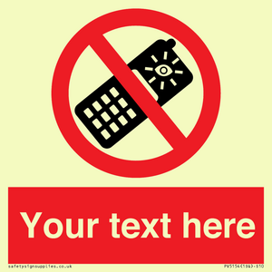 PV5154: Custom No camera phones Sign