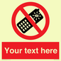 PV5154: Custom No camera phones Sign