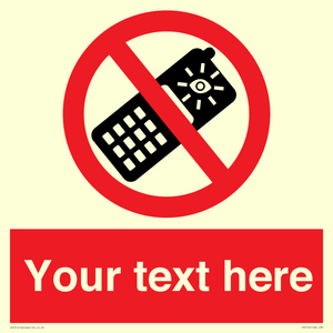 PV5154: Custom No camera phones Sign