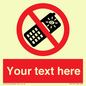 PV5154: Custom No camera phones Sign