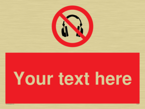 PV5207: Custom No Headphones Sign