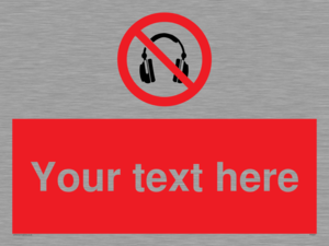 PV5207: Custom No Headphones Sign