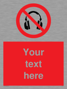 PV5207: Custom No Headphones Sign