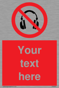 PV5207: Custom No Headphones Sign