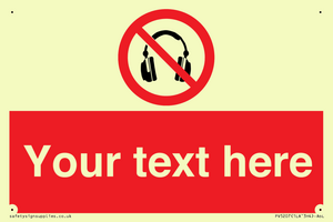 PV5207: Custom No Headphones Sign
