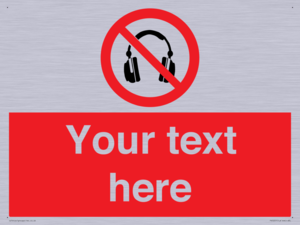 PV5207: Custom No Headphones Sign