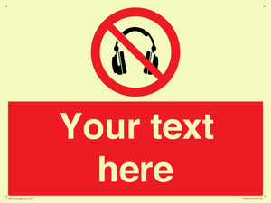 PV5207: Custom No Headphones Sign