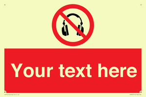PV5207: Custom No Headphones Sign