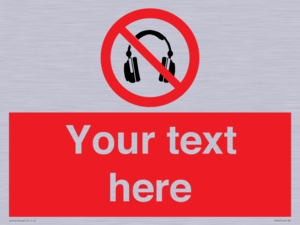 PV5207: Custom No Headphones Sign