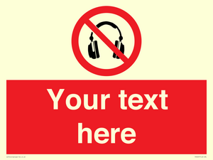 PV5207: Custom No Headphones Sign