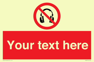 PV5207: Custom No Headphones Sign