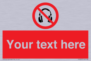 PV5207: Custom No Headphones Sign