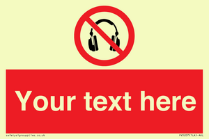 PV5207: Custom No Headphones Sign