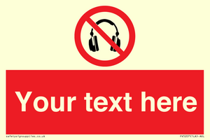 PV5207: Custom No Headphones Sign