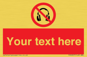 PV5207: Custom No Headphones Sign