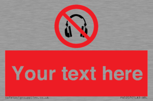 PV5207: Custom No Headphones Sign