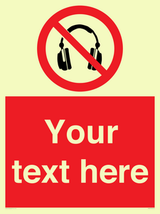 PV5207: Custom No Headphones Sign