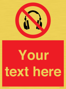 PV5207: Custom No Headphones Sign