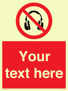 PV5207: Custom No Headphones Sign