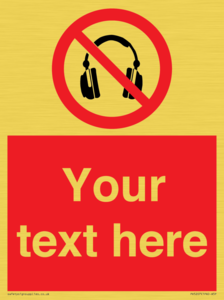 PV5207: Custom No Headphones Sign