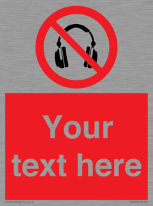 PV5207: Custom No Headphones Sign