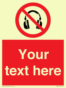 PV5207: Custom No Headphones Sign