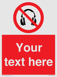 PV5207: Custom No Headphones Sign