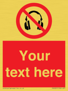 PV5207: Custom No Headphones Sign
