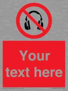 PV5207: Custom No Headphones Sign