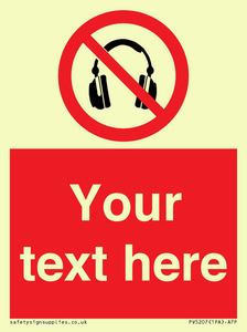 PV5207: Custom No Headphones Sign