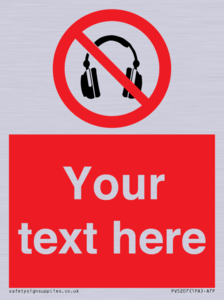 PV5207: Custom No Headphones Sign