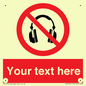 PV5207: Custom No Headphones Sign