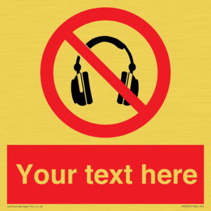 PV5207: Custom No Headphones Sign