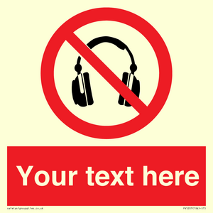 PV5207: Custom No Headphones Sign