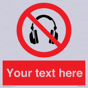 PV5207: Custom No Headphones Sign