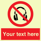 PV5207: Custom No Headphones Sign