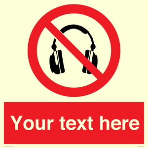 PV5207: Custom No Headphones Sign