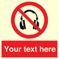 PV5207: Custom No Headphones Sign