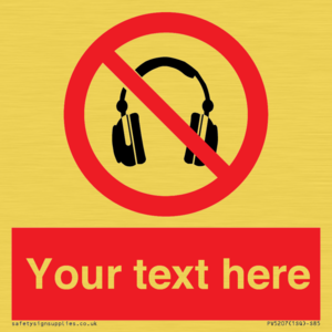 PV5207: Custom No Headphones Sign
