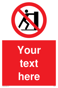 PV5213: Custom No Pushing Sign