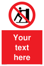 PV5213: Custom No Pushing Sign