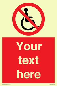 PV5214: Custom No Wheelchairs Sign