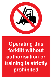 PV5348: Operating forklift without authorisation