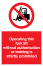 PV5348: Operating forklift without authorisation