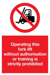 PV5348: Operating forklift without authorisation
