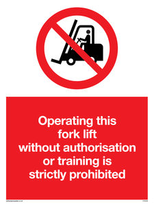 PV5348: Operating forklift without authorisation