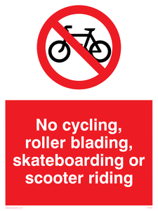 PV5355: No cycling/Rollerblading/Skateboarding
