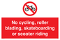 PV5355: No cycling/Rollerblading/Skateboarding